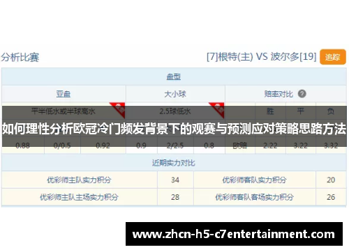如何理性分析欧冠冷门频发背景下的观赛与预测应对策略思路方法